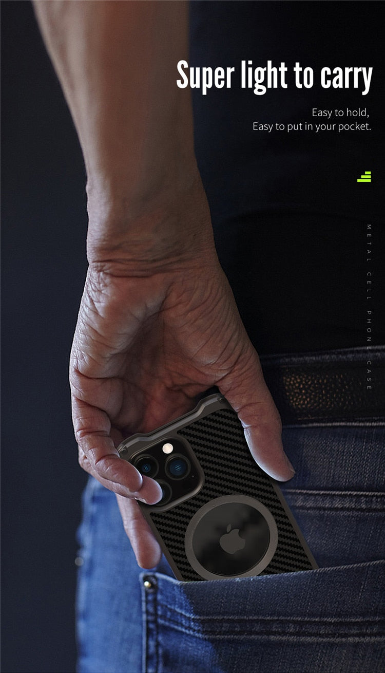 R-JUST Carbon Fiber Metal Case For iPhone - Premium Mobile Phone Cases from R-Just - Just $36.00! Shop now at Dressmycell.com R-JUST Carbon Fiber Metal Case For iPhone - Premium Mobile Phone Cases from R-Just - Just $36.00! Shop now at Dressmycell.com